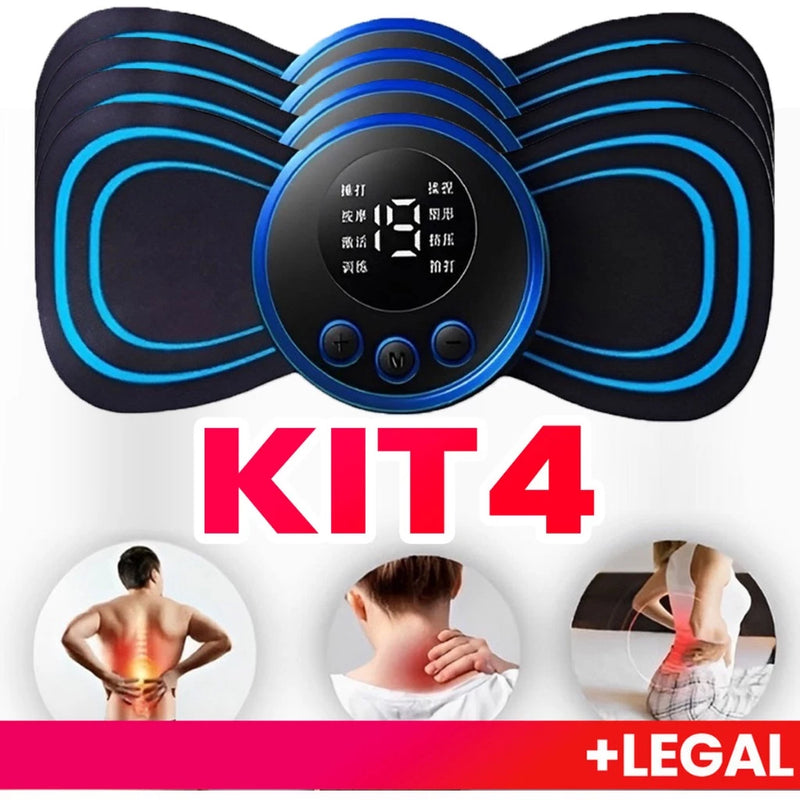 KIT Mini Massageador EMS Estimulador Elétrico