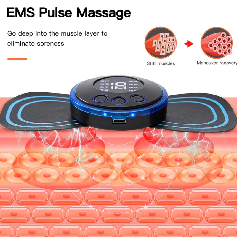 KIT Mini Massageador EMS Estimulador Elétrico